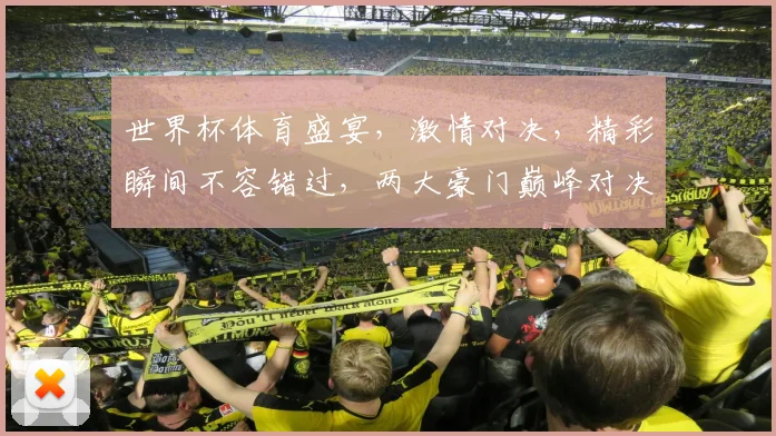 世界杯体育盛宴，激情对决，精彩瞬间不容错过，两大豪门巅峰对决，谁将问鼎冠军